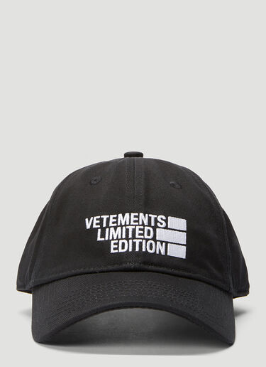 Vetements Logo Limited Edition Baseball Cap Black vet0343002