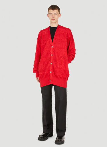 Sulvam Long Jacquard Cardigan Red sul0150010