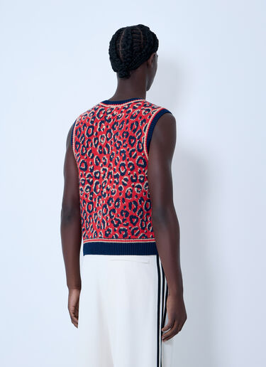Jacquard Sweater Vest adidas by Wales Bonner Jacquard Sweater Vest Red awb0363003