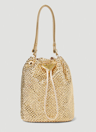 Prada Crystal Embellished Handbag Gold pra0251019