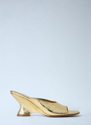 Sculpted Leather Mules Dries Van Noten Sculpted Leather Mules Gold dvn0263024