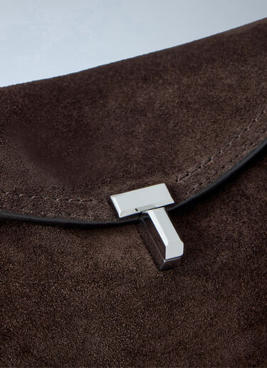 LN-CC® - Toteme: T-Lock Leather Clutch - Brown Toteme T-Lock Leather Clutch Brown tot0265091