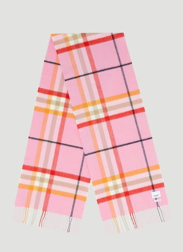 Burberry 格纹羊绒围巾 粉色 bur0253091