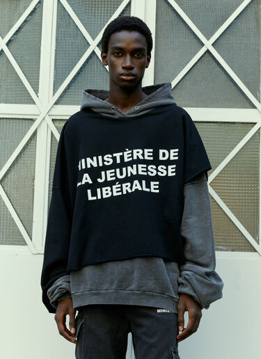 Liberal Youth Ministry オーバーレイハーフスウェットシャツ ブラック lym0154008