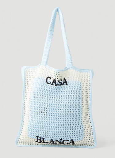 Casablanca Crochet Tote Bag Light Blue cbl0247017