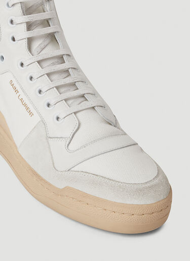 Saint Laurent Panelled Mid-Top Sneakers White sla0245142