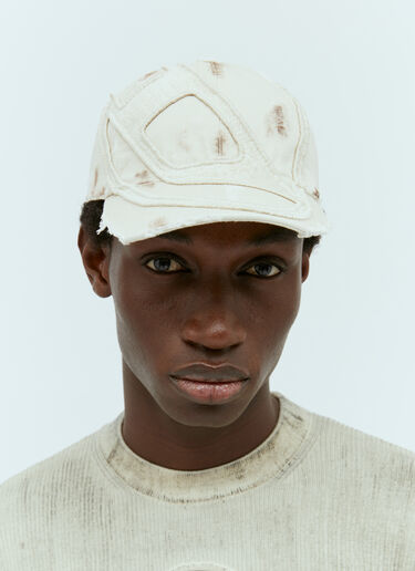 Diesel C-Obi-Destr Baseball Cap White dsl0154006