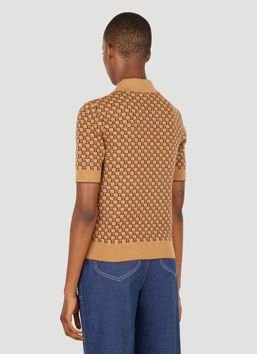 Gucci Square G Knit Polo Shirt Camel guc0251062