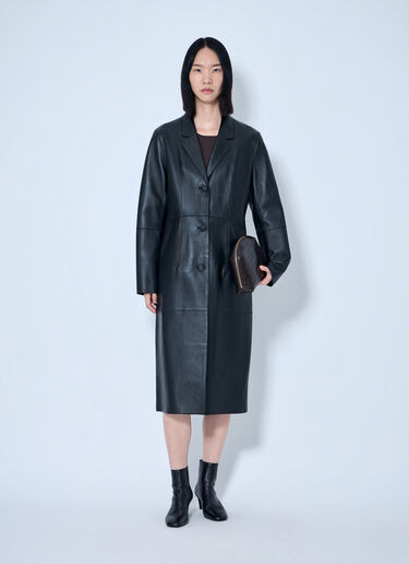 LN-CC® - Toteme: Slim Leather Coat - Black Toteme Slim Leather Coat Black tot0265058
