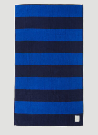 TEKLA Block Stripe Beach Towel Blue tek0349039