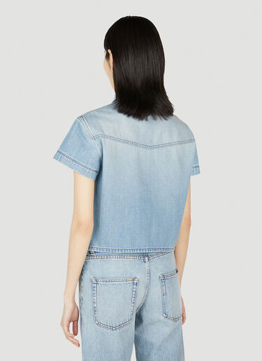 Saint Laurent Denim Short Sleeve Shirt Light Blue sla0251022