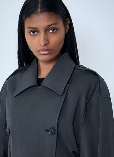 TOTEME Summer Trench Coat Black tot0263035