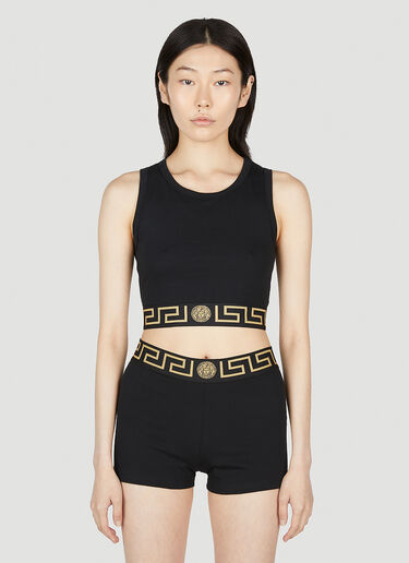 Greca Trim Tank Top Versace Greca Trim Tank Top Black vrs0252011