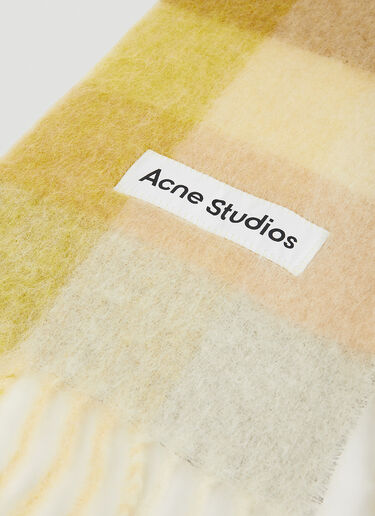 Acne Studios Check Logo Scarf Yellow acn0150073