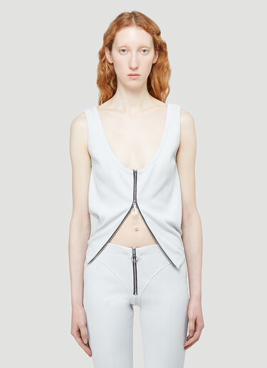 Lourdes Zip-Up Vest Top Grey lou0242005