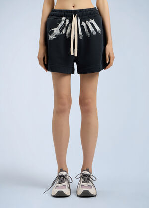 Palm Angels Big Waist Logo Sweatshorts Black pma0264184
