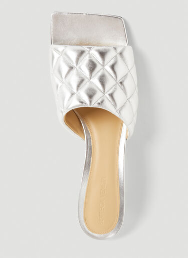 Padded Kitten Heel Mules Bottega Veneta Padded Kitten Heel Mules Silver bov0251080