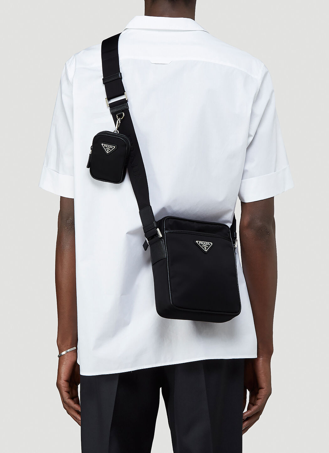 Prada men's nylon shop crossbody bag