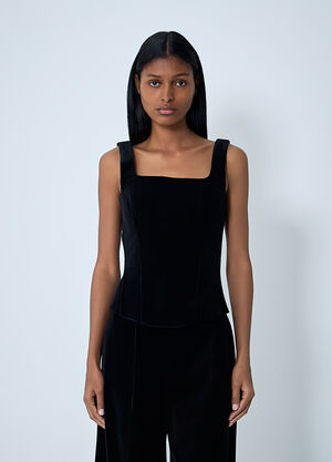 Max Mara Velvet Top Black max0262058