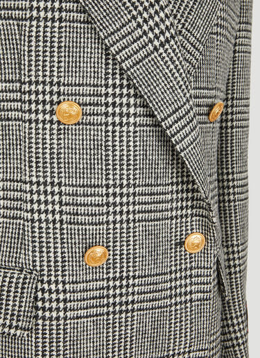 Gucci Double Breasted Houndstooth Blazer Grey guc0251042