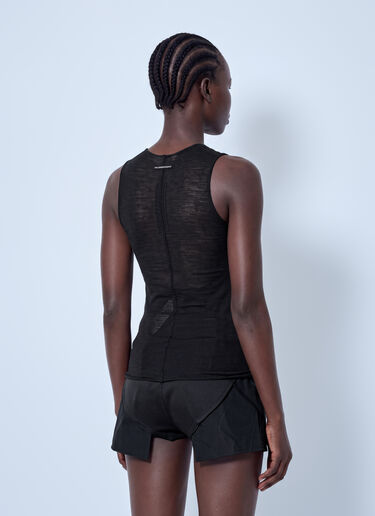LN-CC® - Rick Owens: Sheer Panelled Top - Black Rick Owens Sheer Panelled Top Black ric0266002