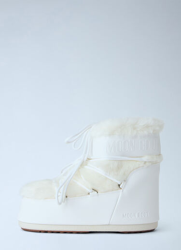LN-CC® - Moon Boot: Icon Low Faux Fur Boots - White Moon Boot Icon Low Faux Fur Boots White mnb0366016