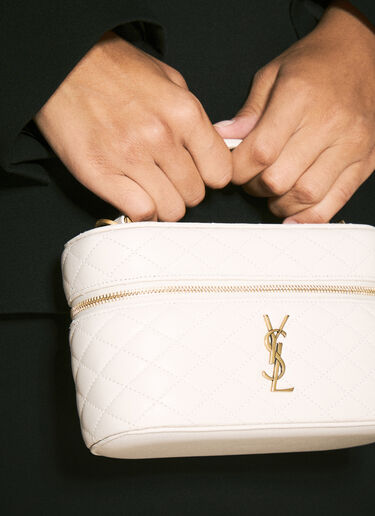 Saint Laurent Gaby Vanity Shoulder Bag White sla0257120