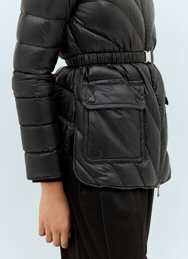 Moncler Argenno Hooded Mid-Length Down Jacket Black mon0259010