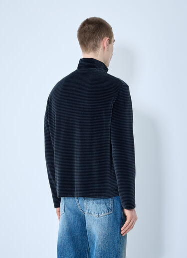 Our Legacy Phantom Stripe Velour Zip-Up Sweatshirt Blue our0160023