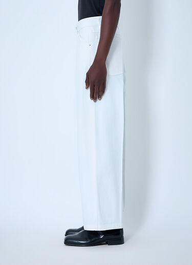 Wide-Leg Denim Trousers Lemaire Wide-Leg Denim Trousers White lem0164009