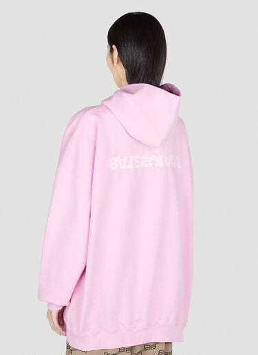 Balenciaga 로고 프린트 후드 스웨트셔츠 핑크 bal0251029
