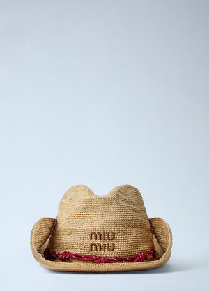 Miu Miu Raffia Hat Beige miu0264027
