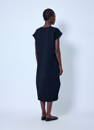 LN-CC® - Pleats Please Issey Miyake: Zig Zag Knit Dress - Black Pleats Please Issey Miyake Zig Zag Knit Dress Black plp0266028