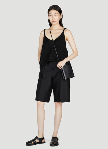 The Row Pleated Bermuda Shorts Black row0253006