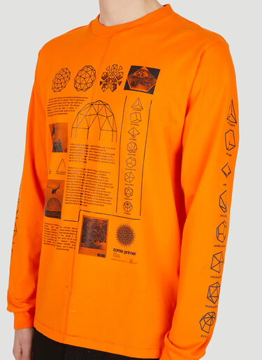 Space Available Upcycled Dome Long Sleeve T-Shirt Orange spa0350019