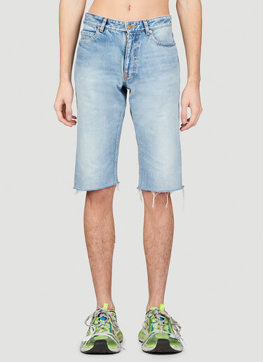 Balenciaga Slim Fit Denim Shorts Blue bal0153015