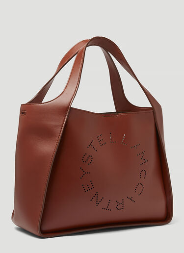 Stella McCartney Perforated Logo Tote Bag Brown stm0249025