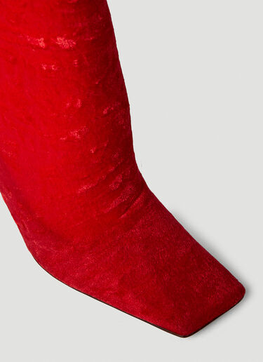 VETEMENTS Velvet OTK Boomerang Boots Red vet0250034