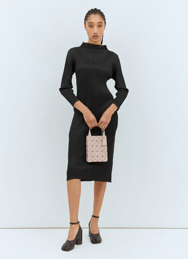 Pleats Please Issey Miyake High Neck Midi Dress Black plp0258014