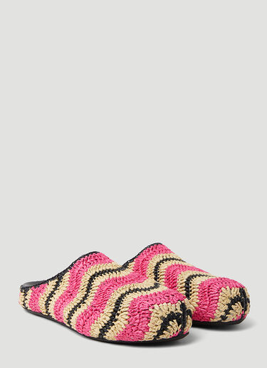 Marni x No Vacancy Fussbet Sabot Raffia Mules Pink mvy0253014
