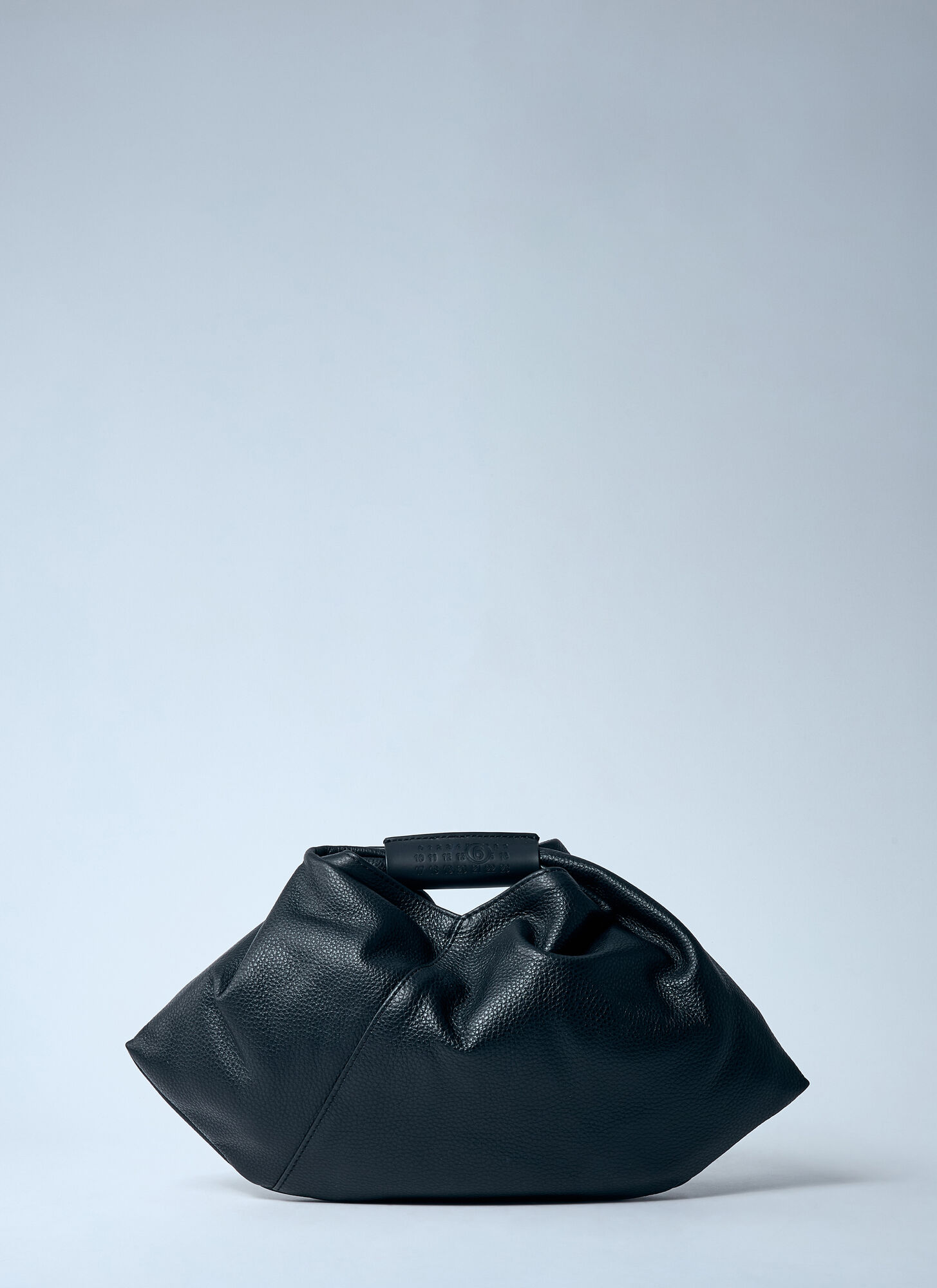 Mm6 Maison Margiela Donna Nero Mini Borsa In Pelle Martellata - Immagine 4