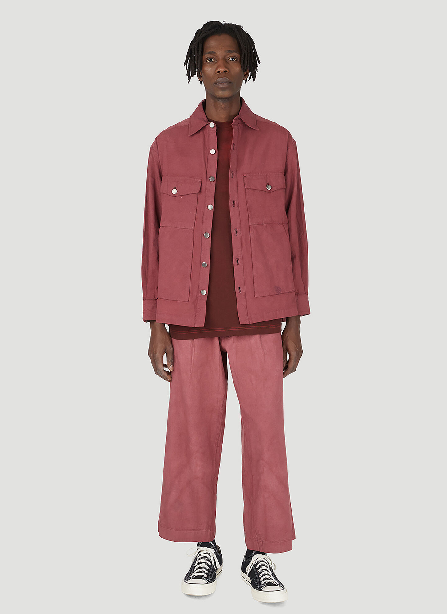  Alive & More Alive & More Buttoned Overshirt Jacket - Mann Jacken Red S 