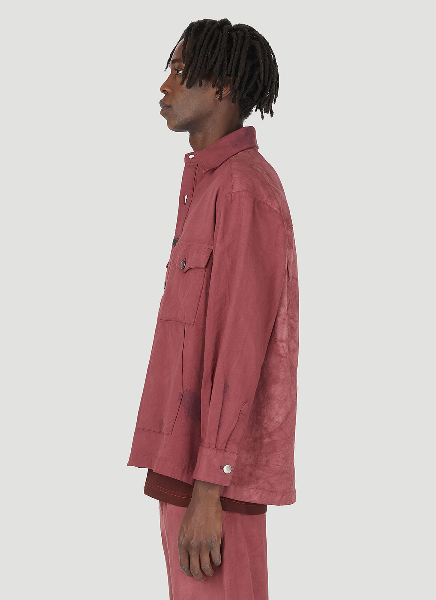  Alive & More Alive & More Buttoned Overshirt Jacket - Mann Jacken Red S 
