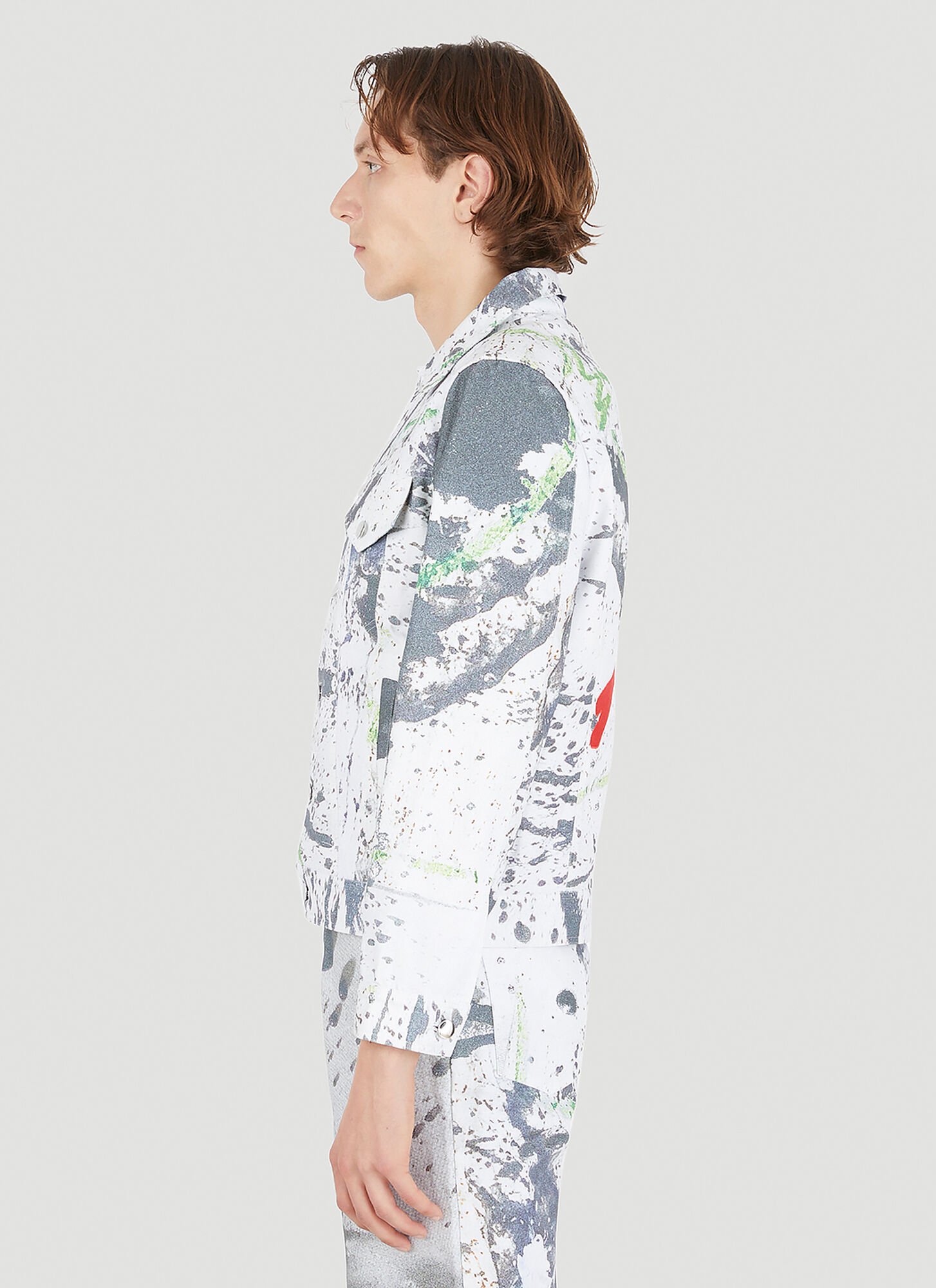  Alive & More Alive & More Splatter Print Overshirt Jacket - Mann Jacken White M 