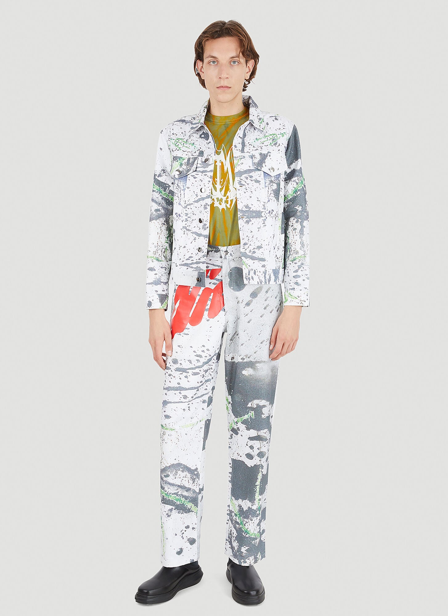  Alive & More Alive & More Splatter Print Pants - Mann Hosen White S 