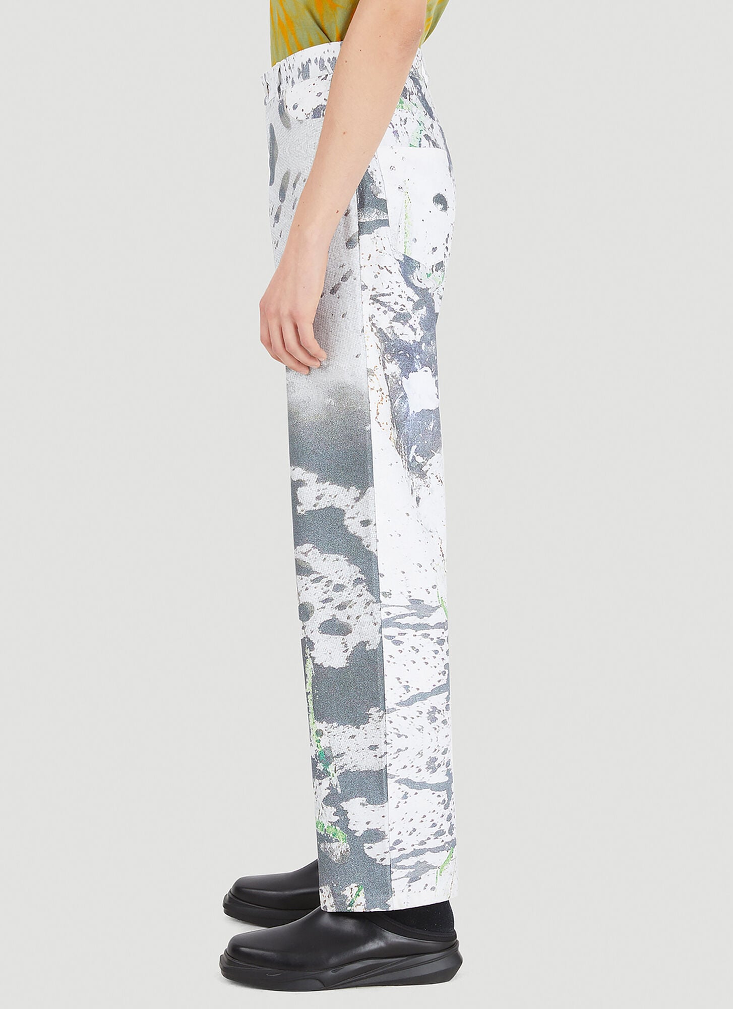  Alive & More Alive & More Splatter Print Pants - Mann Hosen White S 