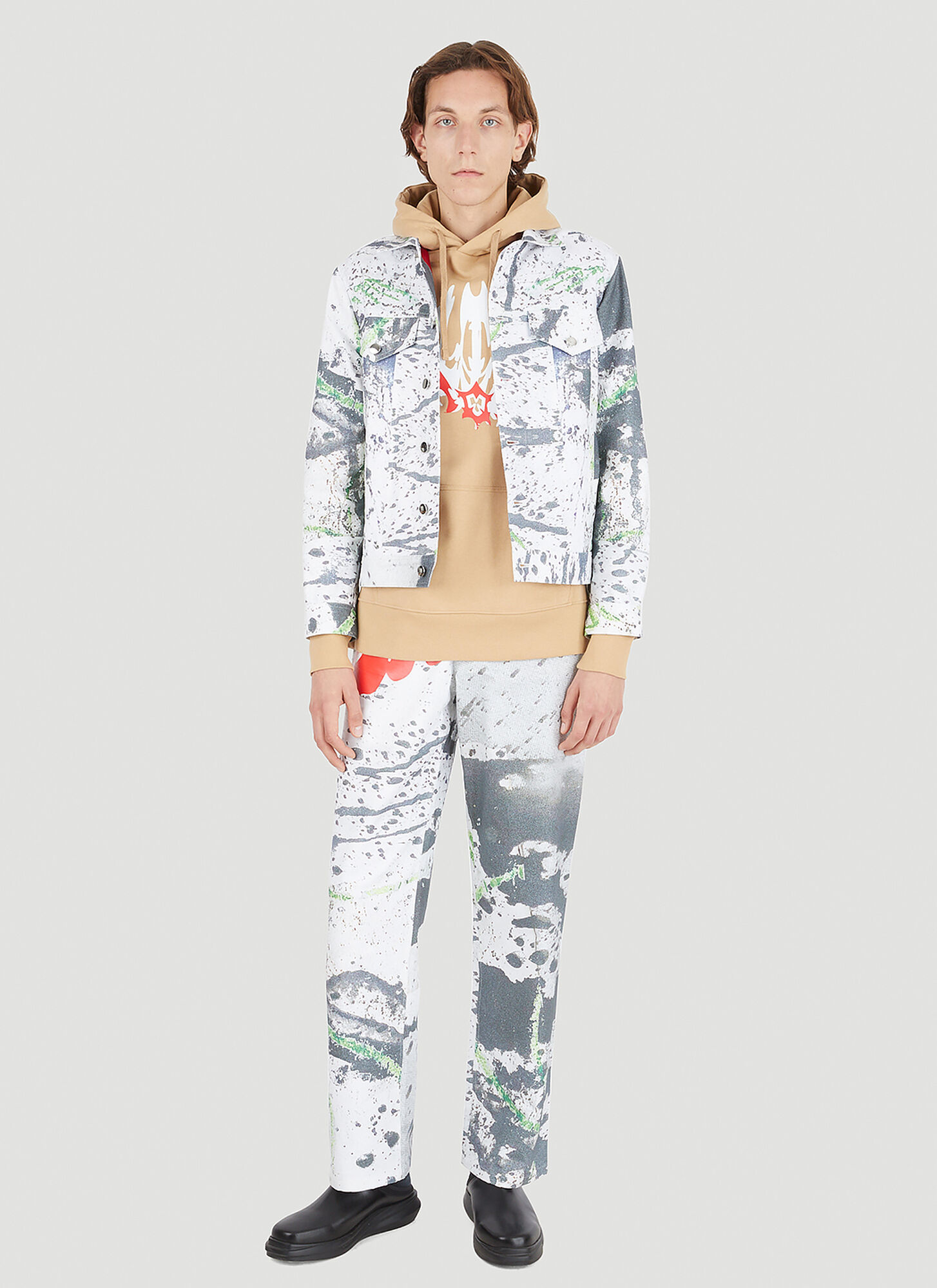  Alive & More Alive & More Vinyl Print Hooded Sweatshirt - Mann Sweatshirts Beige M 