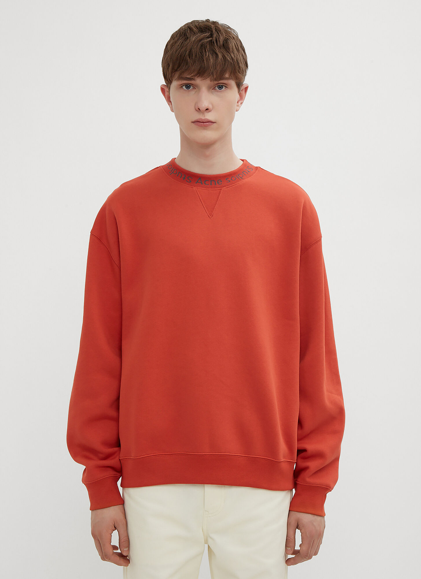 Acne Studios Men's Orange Logo Motif Sweatshirt - Man Sweatshirts Xxl