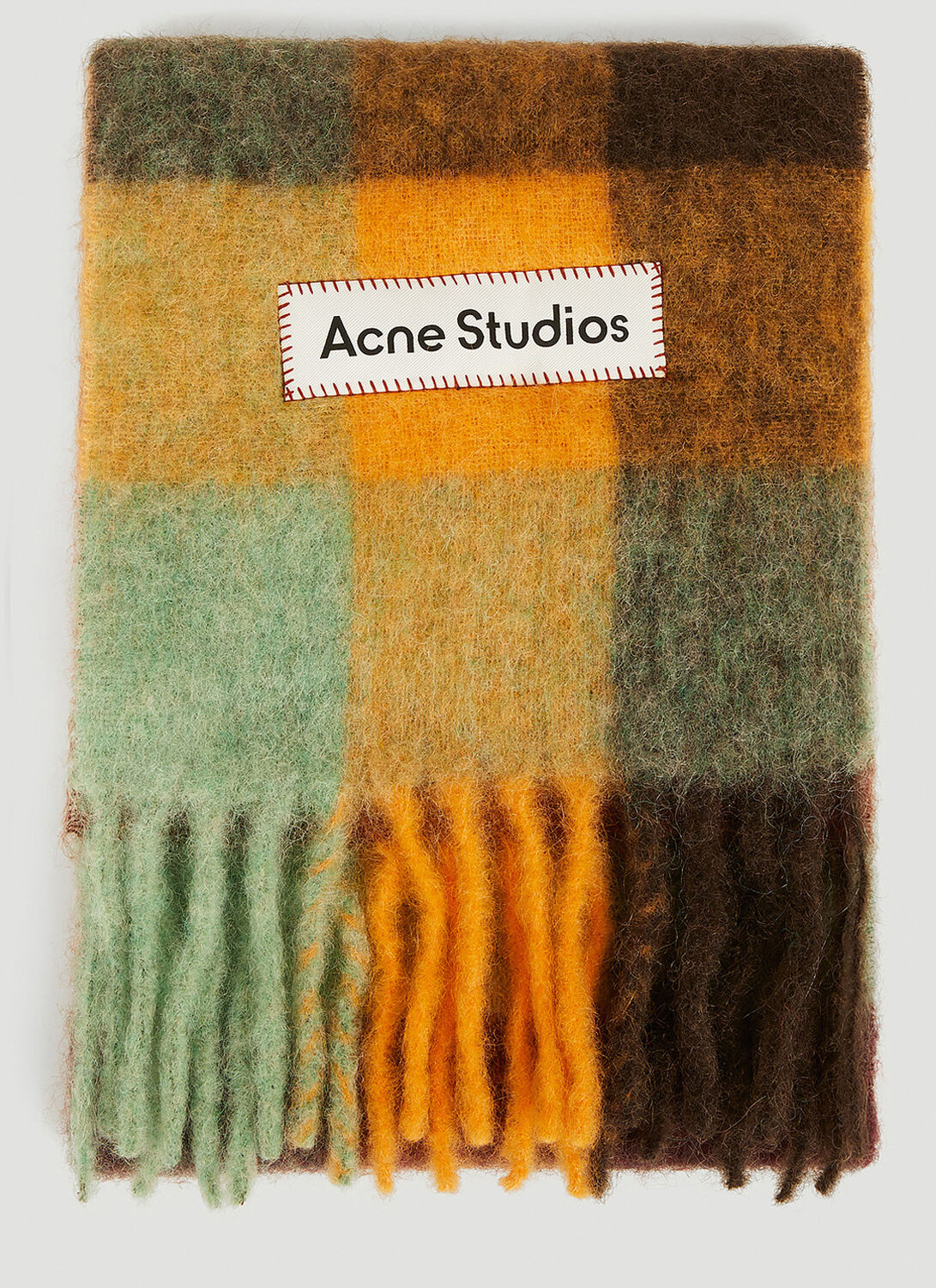 Acne Studios Fringed Check Scarf - Man Scarves Multicolour One Size