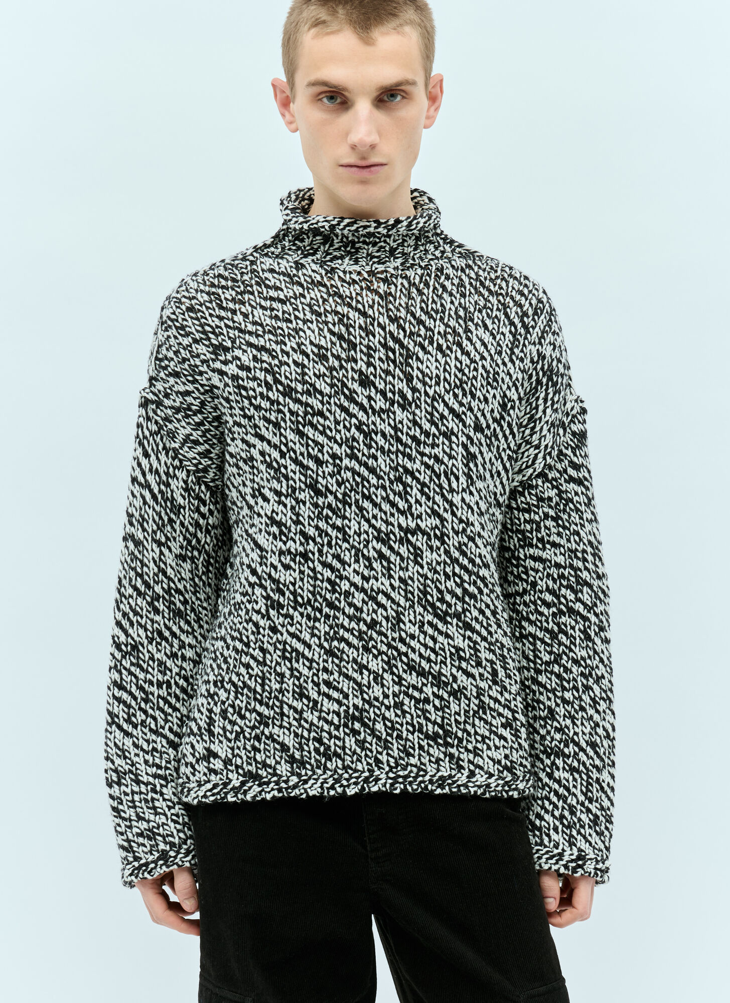 Acne Studios Acne Studios High-neck Wool-blend Sweater - Man Knitwear Black Xl　Acne Studios ハイネック ウールブレンド セーター - メンズ ニットウェア ブラック XL